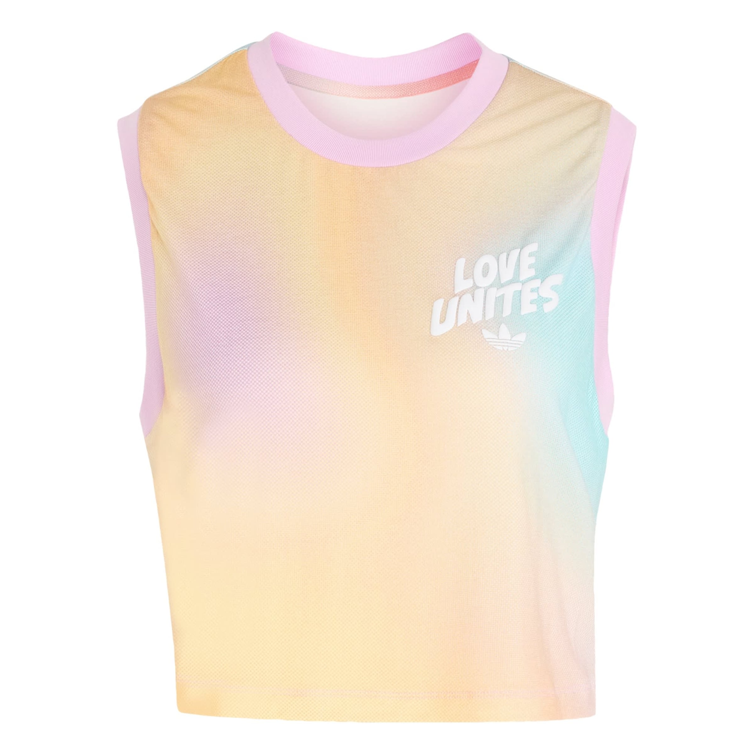 ADIDAS ORIGINALS Top 'Pride' in türkis / honig / rosa / weiß, Produktansicht
