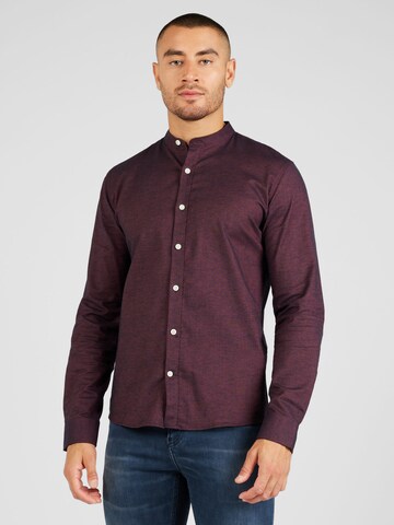 Lindbergh Slim fit Button Up Shirt in Red: front