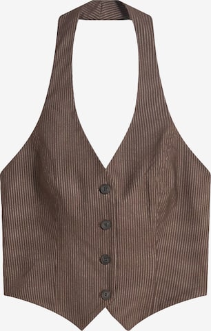 BershkaPrsluk od odijela - smeđa boja: prednji dio