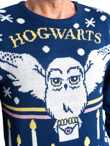 Harry Potter Pullover 'Weihnachtspullover Hedwig Eule'‌‌‌‌‌‌‌‌ in Blau