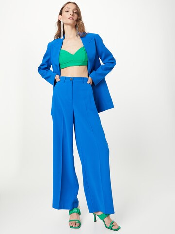 co'couture Wide leg Pleated Pants in Blue