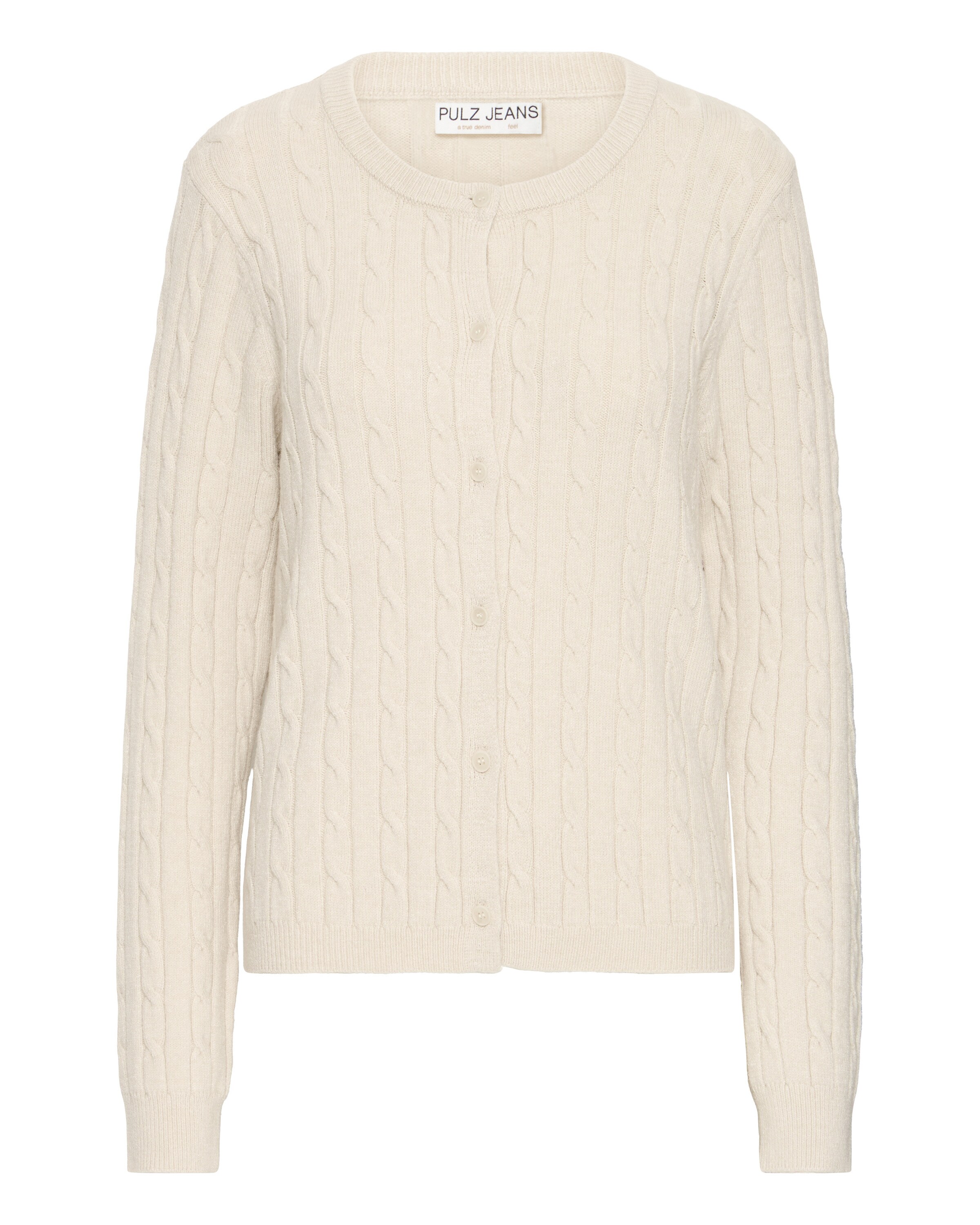 Pulz Knit Cardigan 'STEFFI' in White: front
