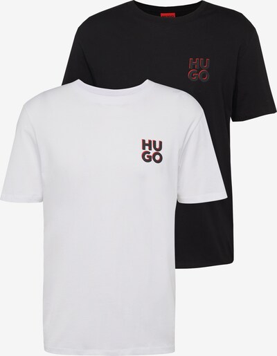 HUGO Μπλουζάκι 'Dimento' σε κόκκινο φωτιάς / μαύρο / λευκό, Άποψη προϊόντος