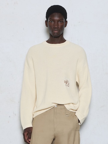 Pull-over Pull&Bear en blanc : devant