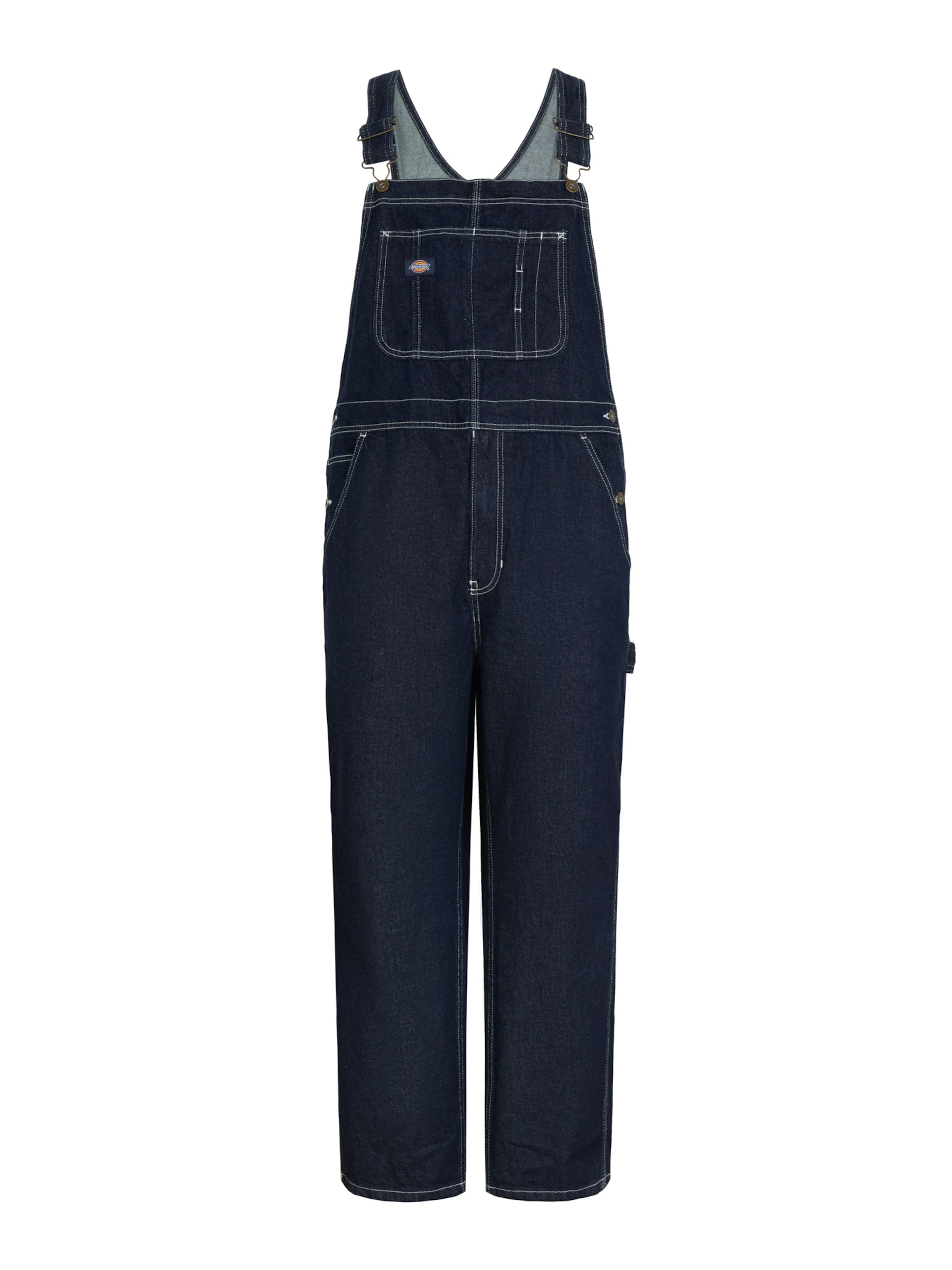 DICKIES - Regular Jardineira de ganga em azul: frente