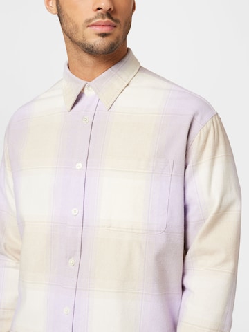 NN07 Regular fit Button Up Shirt 'Deon' in Purple