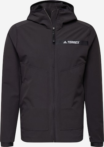 ADIDAS TERREX Outdoorjas 'Multi Soft Shell' in Zwart: voorkant