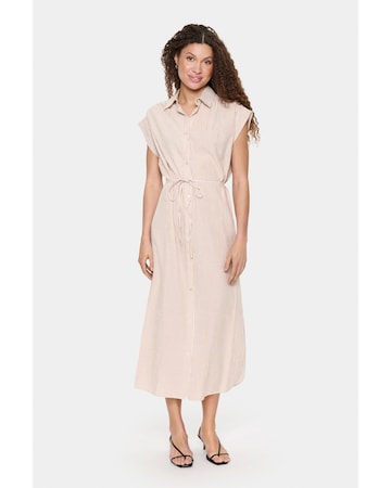 SAINT TROPEZ Shirt dress 'Kira' in Beige