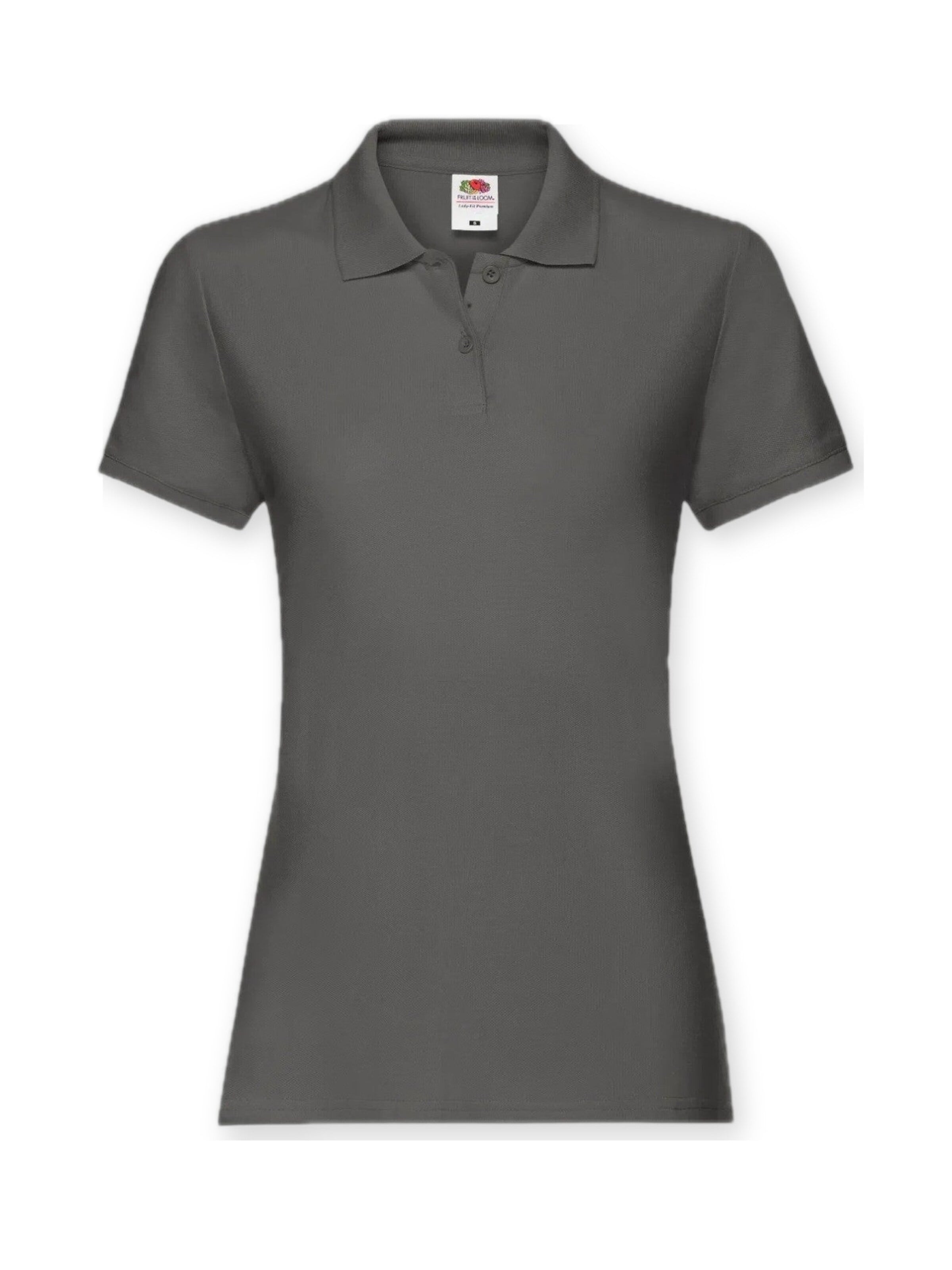 FRUIT OF THE LOOM Shirt 'Womens premium short sleeve polo' in Grijs: voorkant