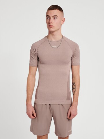 Hummel Functioneel shirt in Beige: voorkant