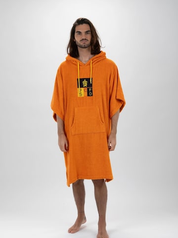 Pacifique Sud - Bata deportiva 'Poncho Surf - Einheitsgröße - Tencel - Mit Ärmeln' en naranja