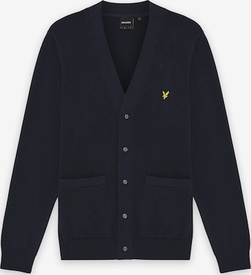 Lyle & Scott Gebreid vest in Blauw: voorkant