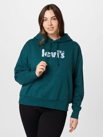 Levi's® Plus Mikina 'Graphic Standard Fit Hoodie' – zelená: přední strana