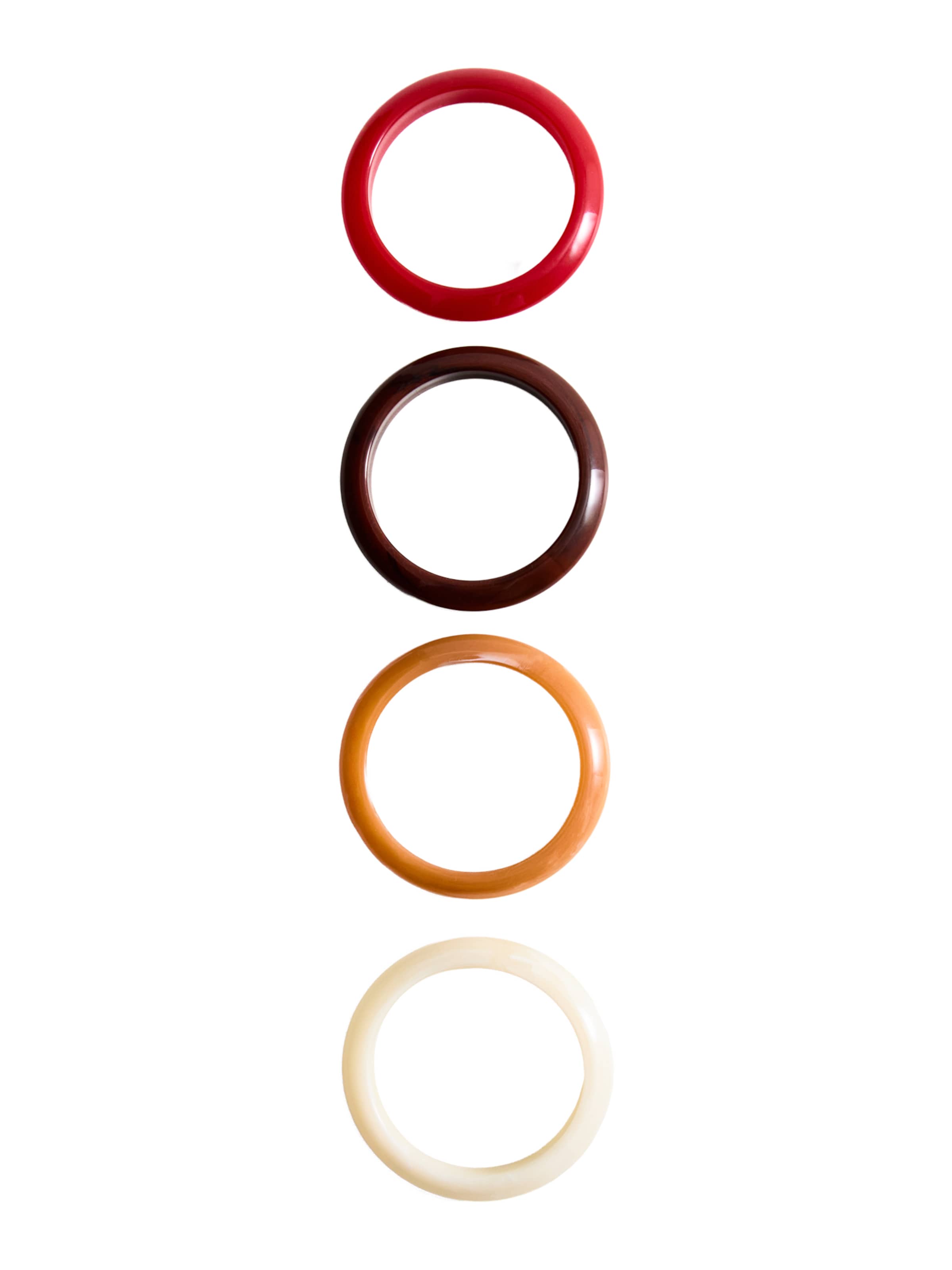 MANGO Armband 'MICAELA' in dunkelbraun / orange / rot / weiß, Produktansicht