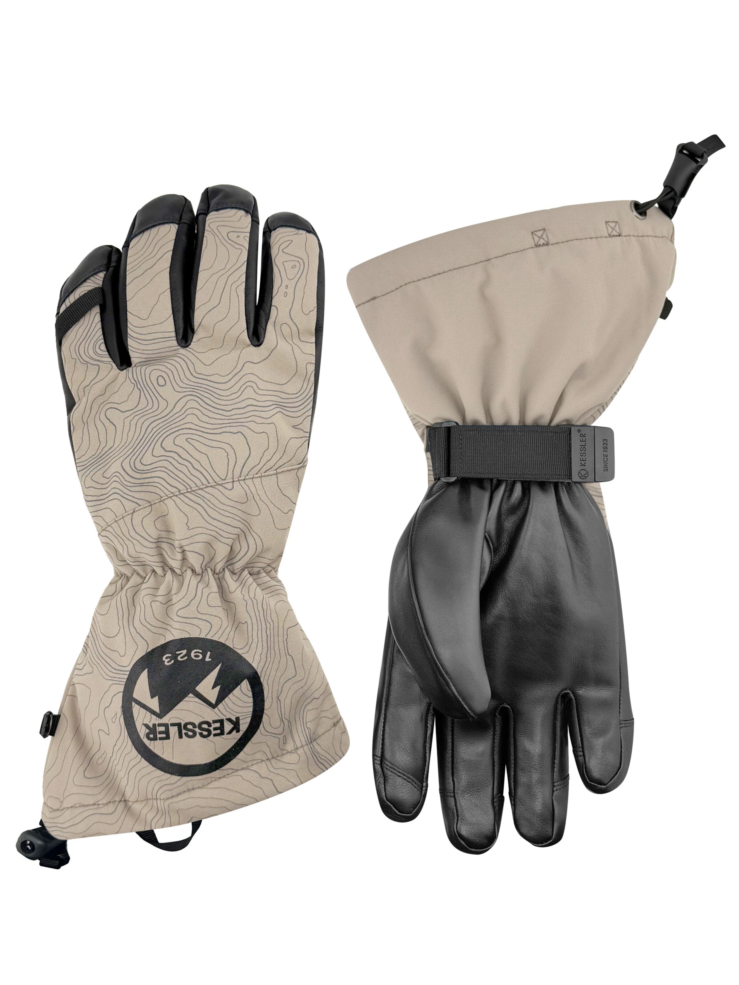 KESSLER Full Finger Gloves in Grey: front