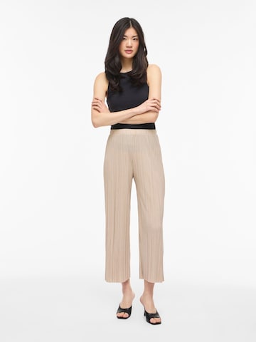 VILA Wide Leg Bukser 'VIPlisa' i beige
