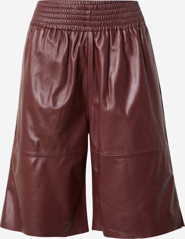 Wide Leg Pantalon 'Ariah' Samsøe Samsøe en marron : devant