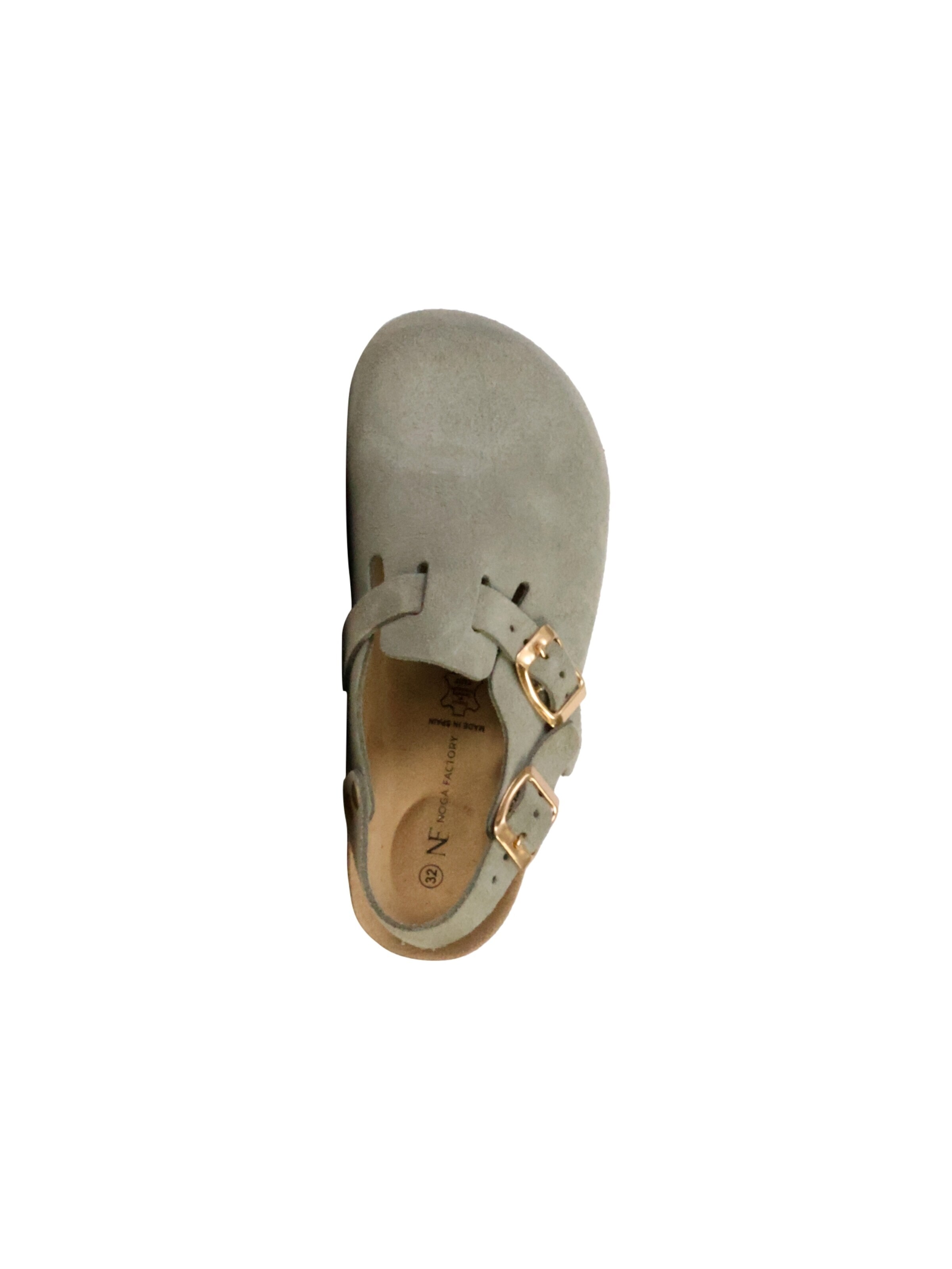 Pantoufle 'Kinder-Pantolette aus Leder Noga Boreali BS Edge' The Divine Factory en vert