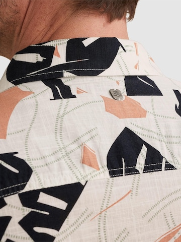 PME Legend Regular fit Skjorta 'Shirt with short sleeves in slub cotton' i vit