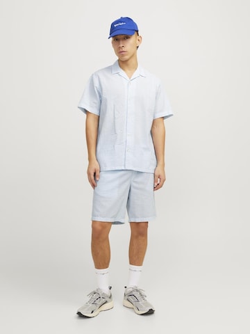 JACK & JONES Comfort fit Button Up Shirt 'Easter Palma' in Blue