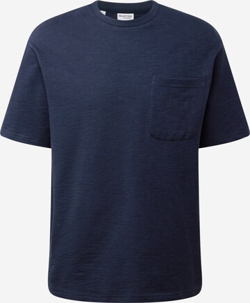 T-Shirt 'SAUL' SELECTED HOMME en bleu : devant