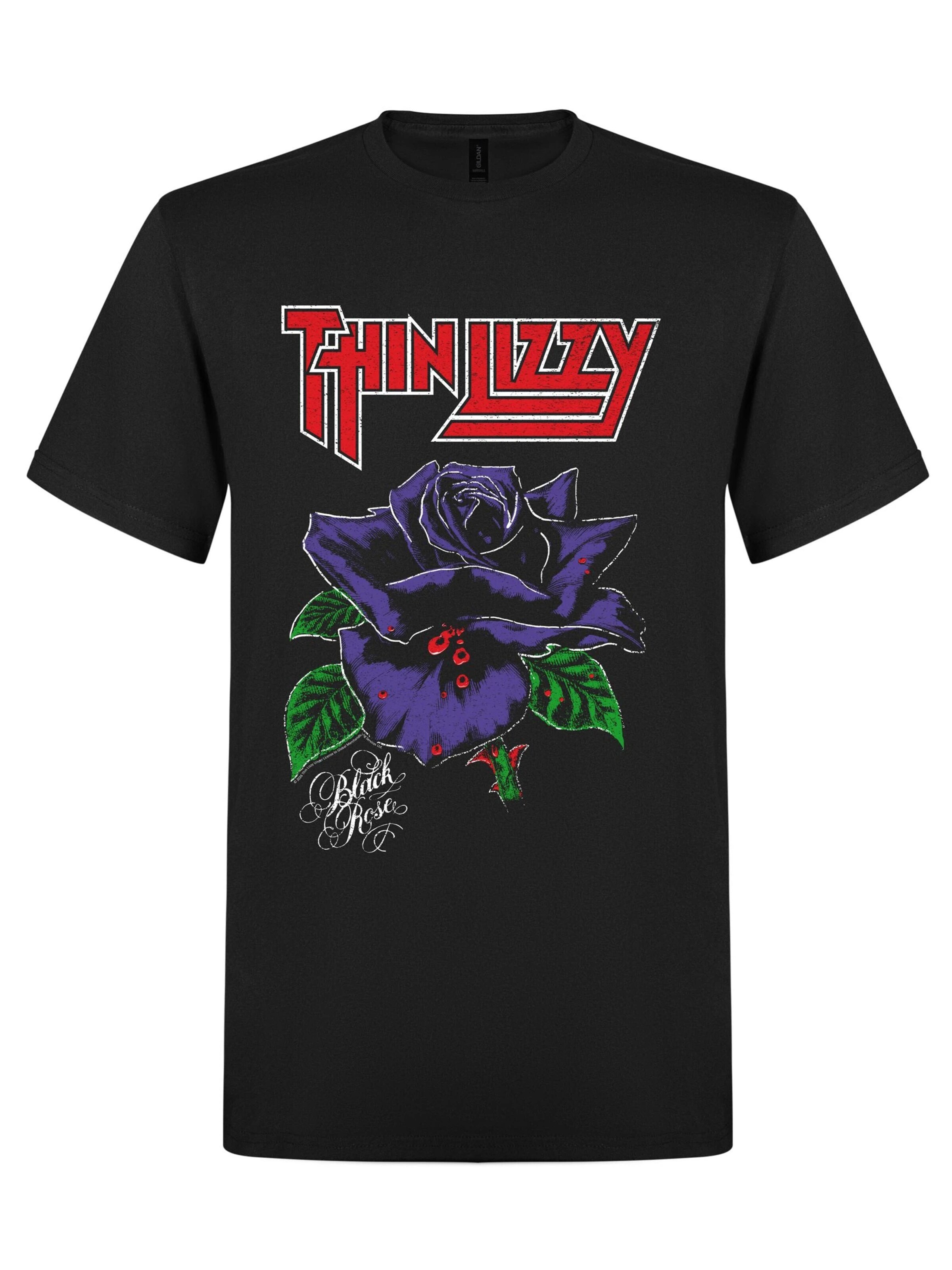 Rockshirts Shirt 'Thin Lizzy Black Rose T-Shirt'‌‌‌‌ in Schwarz: Vorderseite