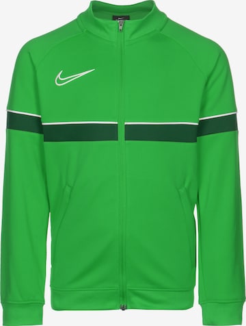 NIKE Athletic Zip-Up Hoodie 'Academy' in Green: front