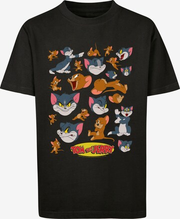 F4NT4STIC Shirt 'Tom and Jerry Many Faces' in Zwart: voorkant