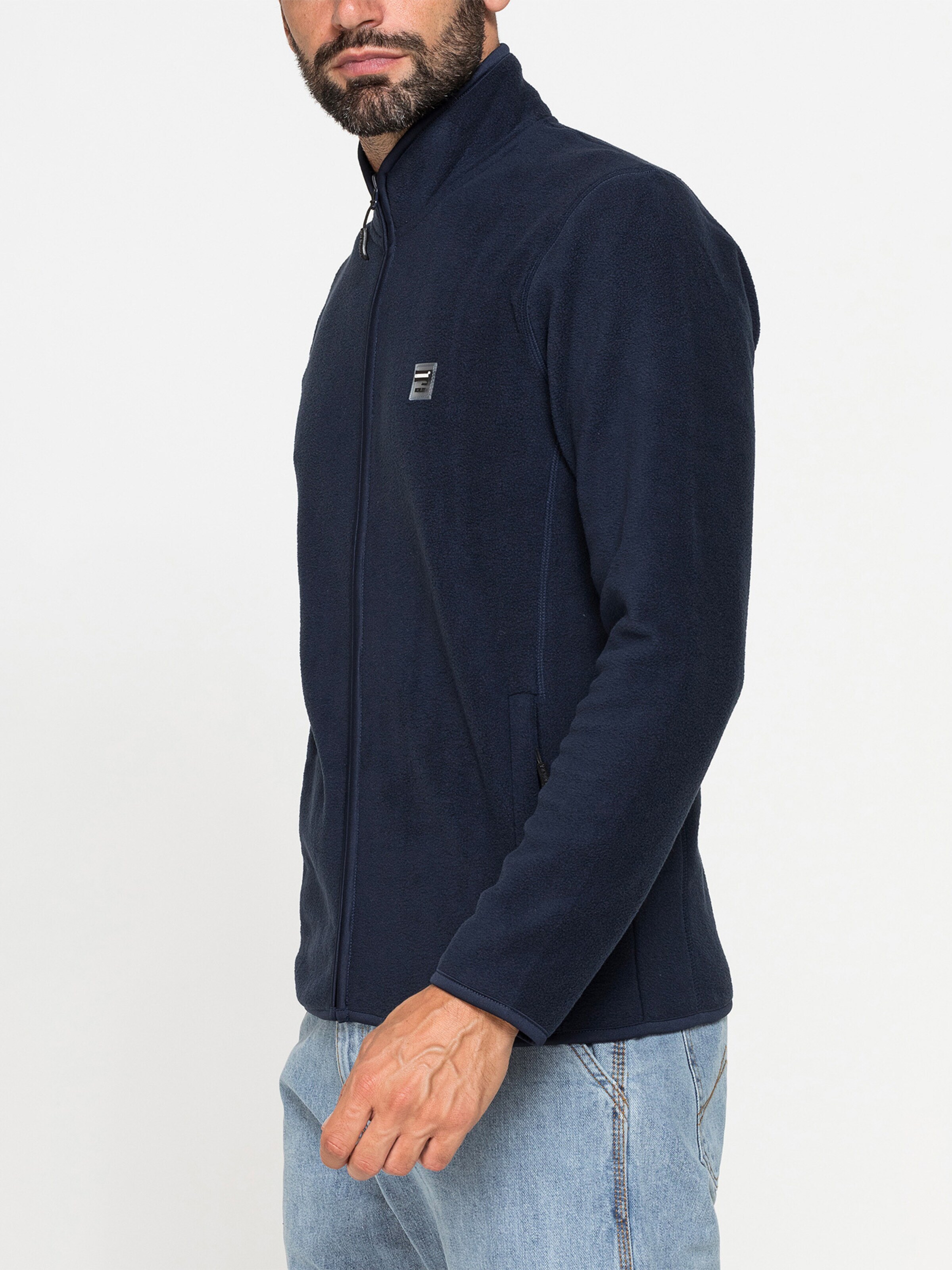 Carrera Jeans Fleece jacket 'Central Zip' in Blue