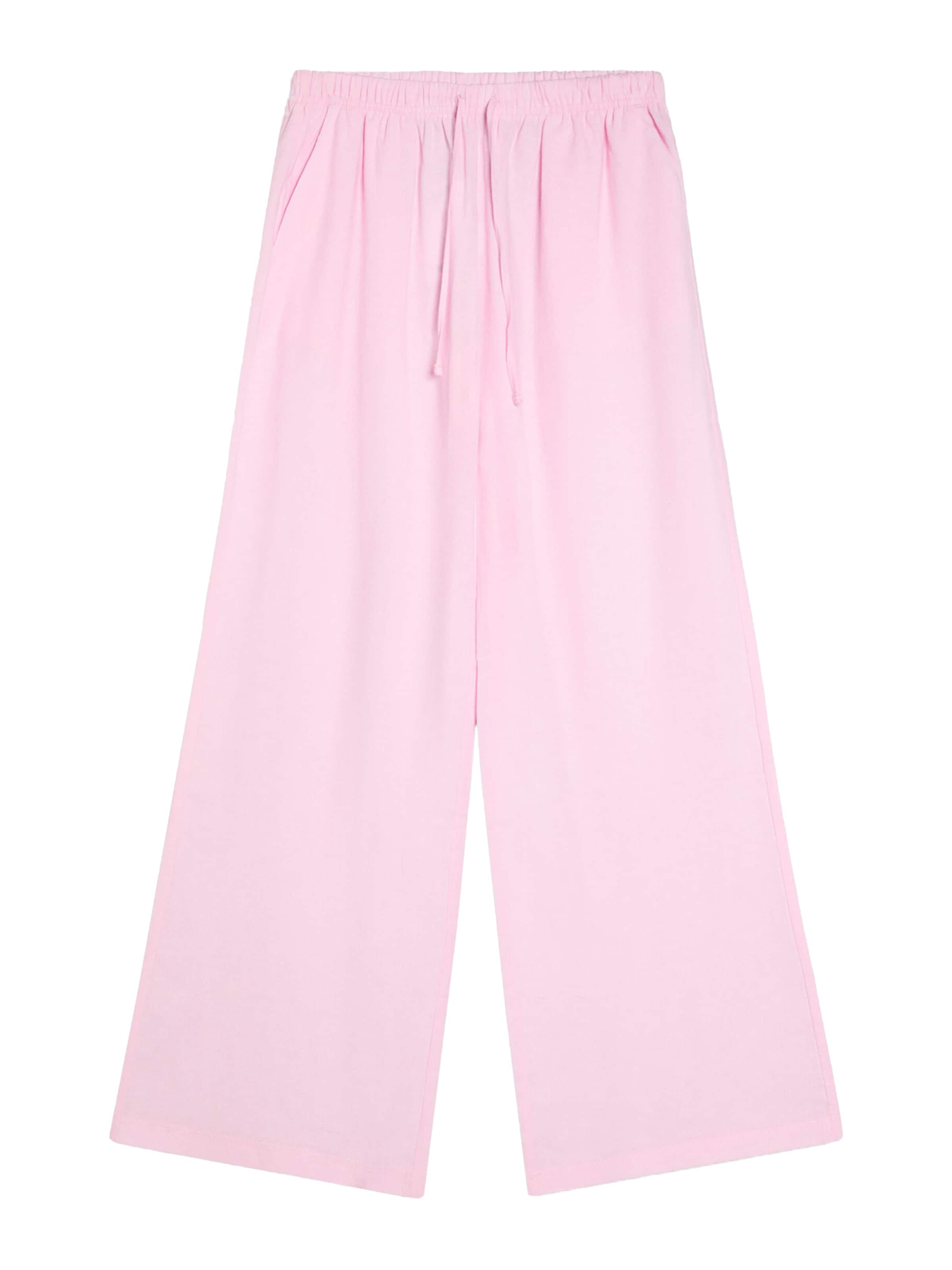 Wide leg Pantaloni de la Bershka pe alb: față