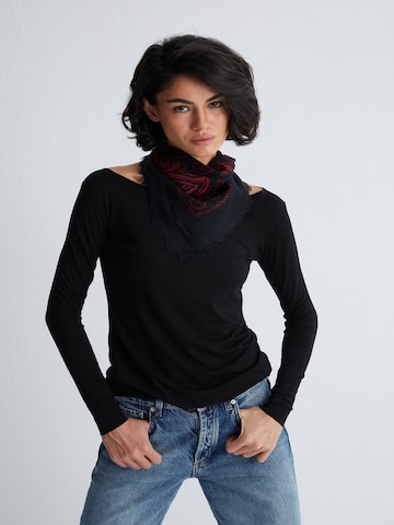 SILK & CASHMERE Blouse in Zwart