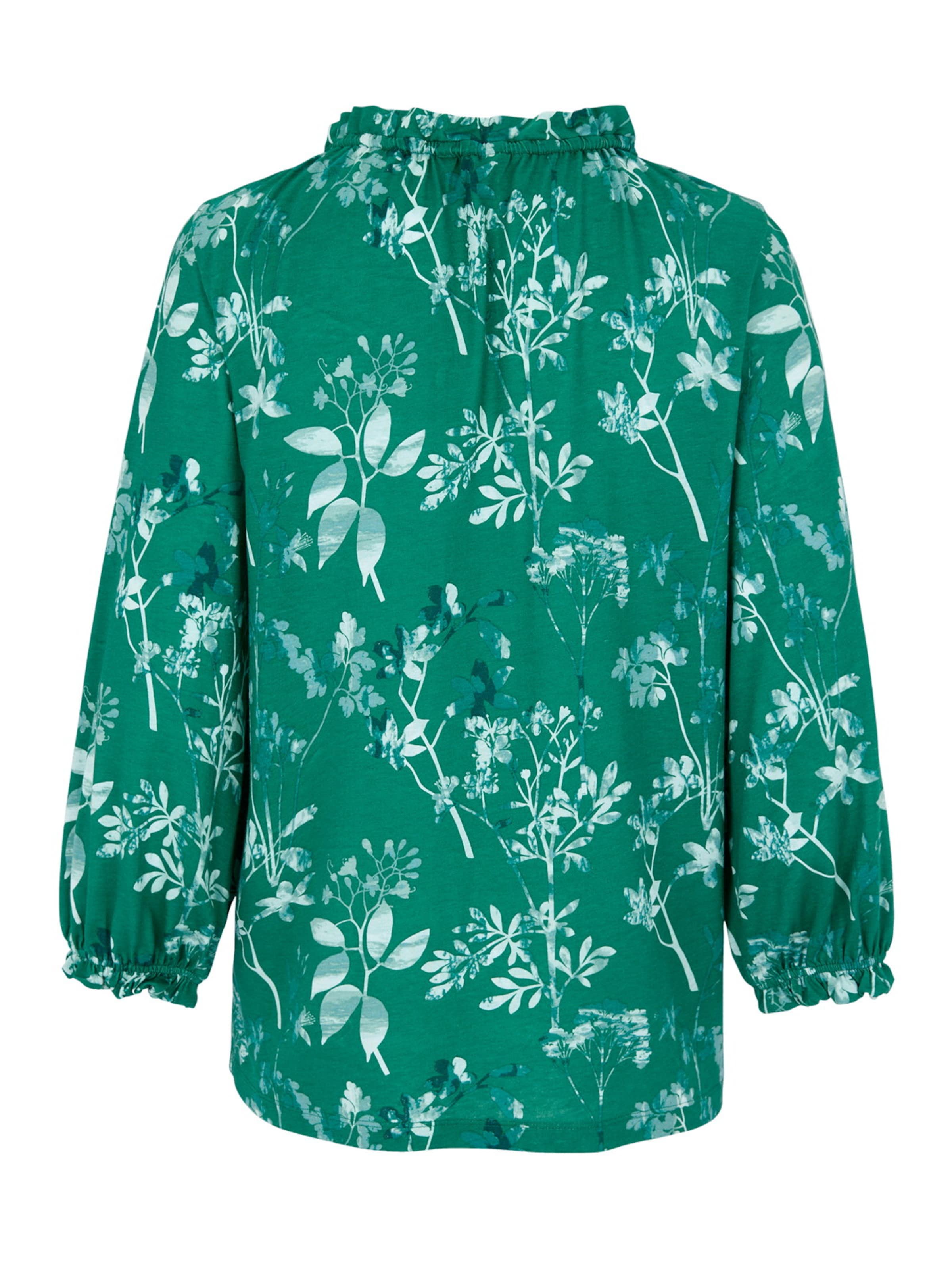 Cellbes of Sweden Gemustertes Jersey-Top mit Rüschenkante in Grün