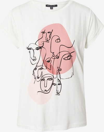 Tricou ONE MORE STORY pe roz / rosé / negru / alb murdar, Vizualizare produs