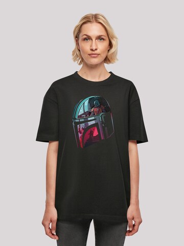 T-shirt oversize 'Star Wars The Mandalorian Mandalore Helmet Reflection' F4NT4STIC en noir : devant