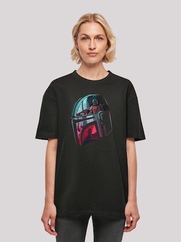 F4NT4STIC T-Shirt 'Star Wars The Mandalorian Mandalore Helmet Reflection' in Schwarz: predná strana