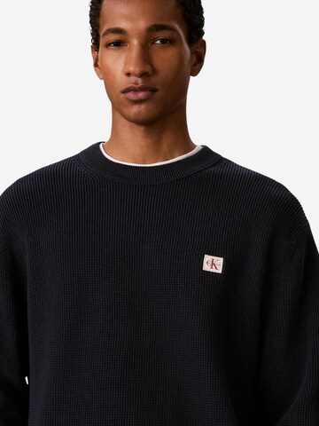 Calvin Klein Jeans Trui 'LS EZ COTTON WAFFLE LV04RD313G' in Zwart