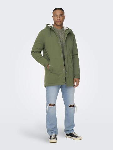 Parka mi-saison 'Alexander' Only & Sons en vert