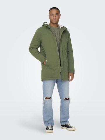 Parka di mezza stagione 'Alexander' di Only & Sons in verde