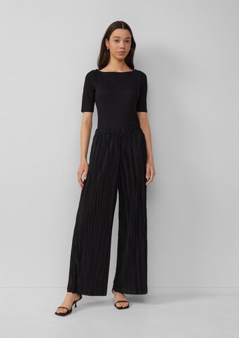 QS Wide leg Pants in Black: front