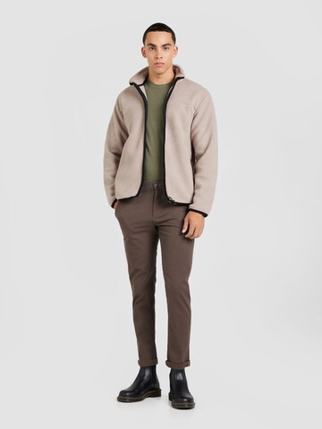 Only & Sons Fleece jas 'ONSEMILIO' in Bruin