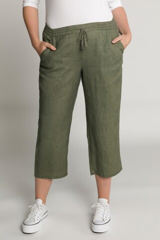 Ulla Popken Wide leg Trousers in Green: front