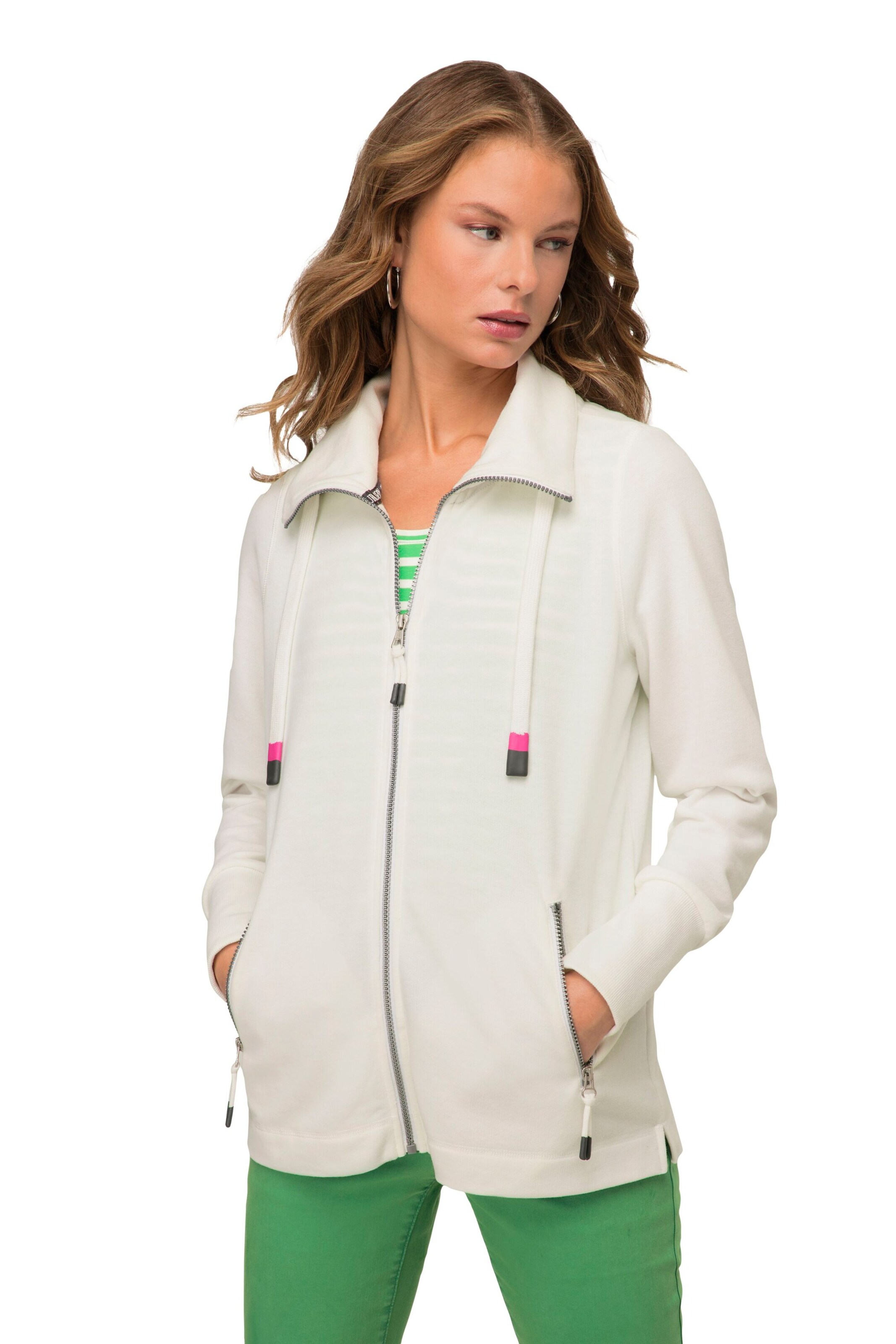LAURASØN Sweat jacket in White: front