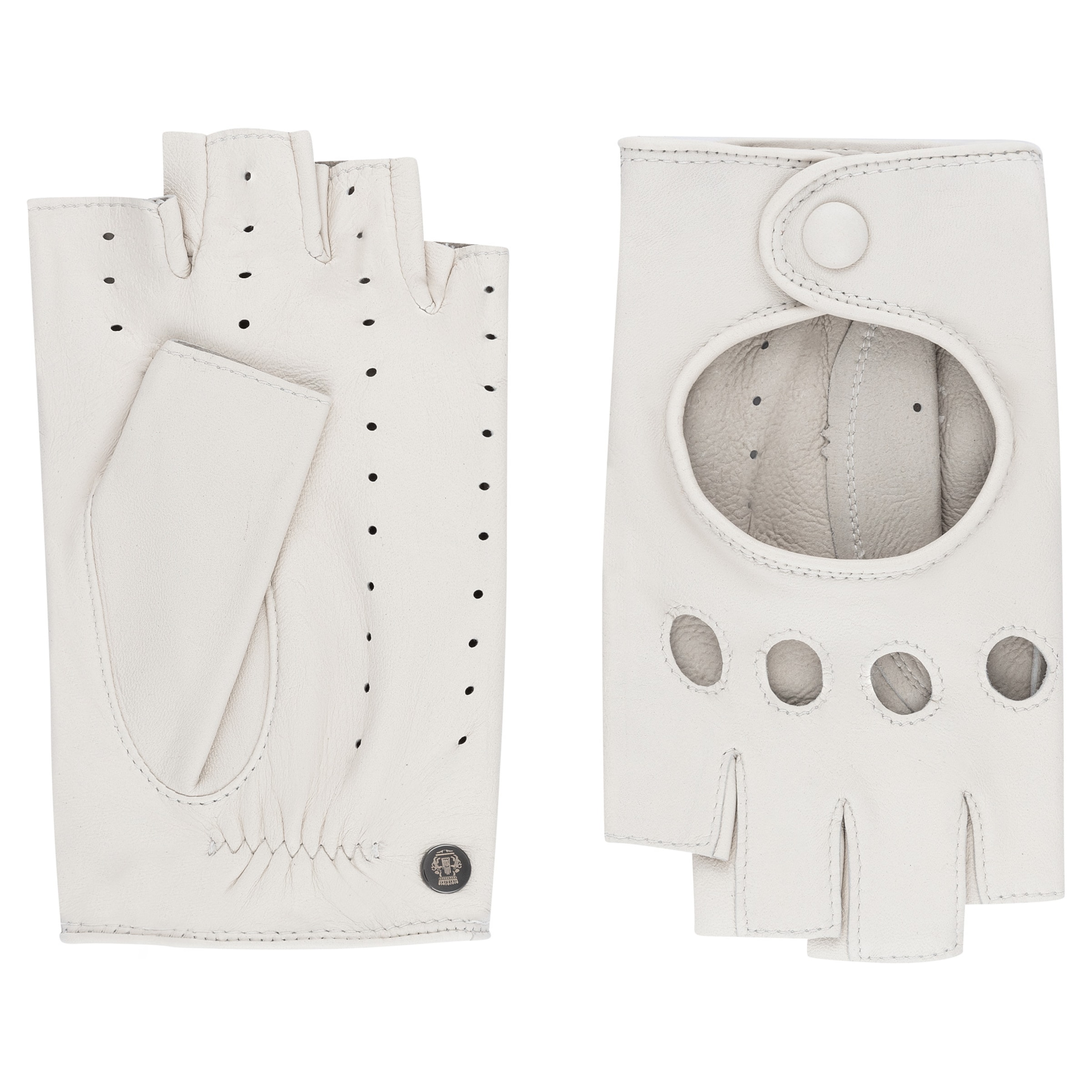 Roeckl Handschoenen met korte vingers 'FLORENZ AUTOFAHRER' in Wit: voorkant