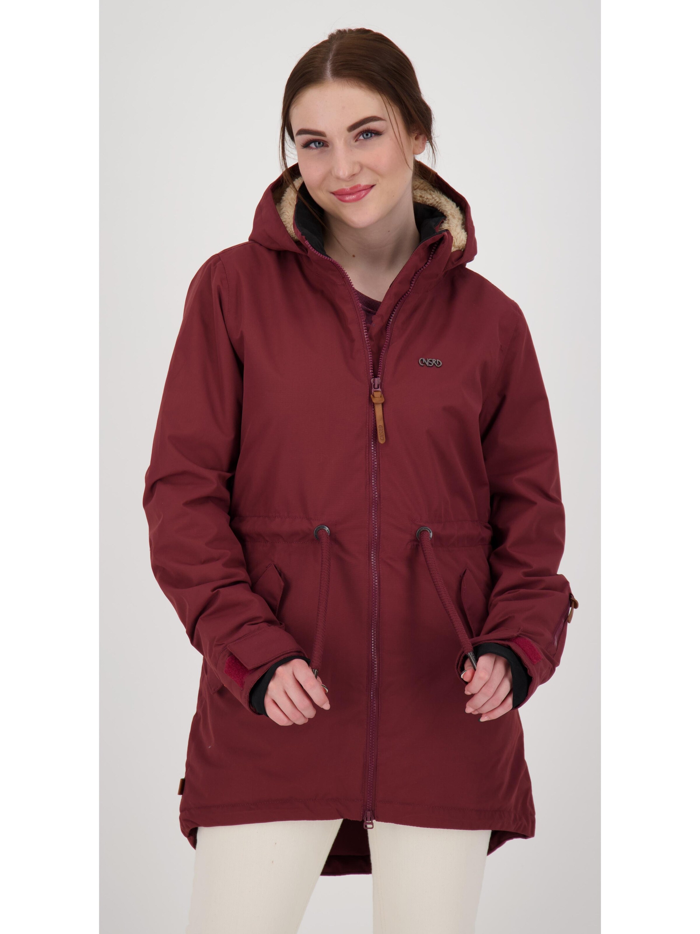 CNSRD Between-Season Jacket 'Charlotte GRAPE' in Red: front
