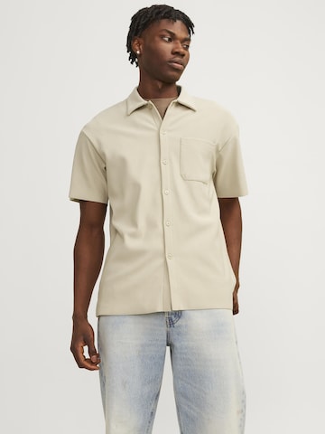 JACK & JONES Comfort Fit Skjorte 'Hawaii' i beige: forside