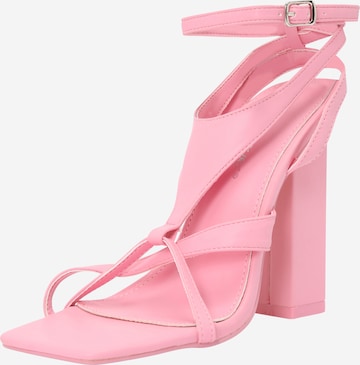 Public Desire Strap Sandals in Pink: front