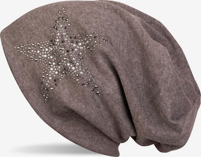 styleBREAKER Mütze 'Beanie Mütze mit Strass Nieten Stern' in 54-64 in braunmeliert, Produktansicht