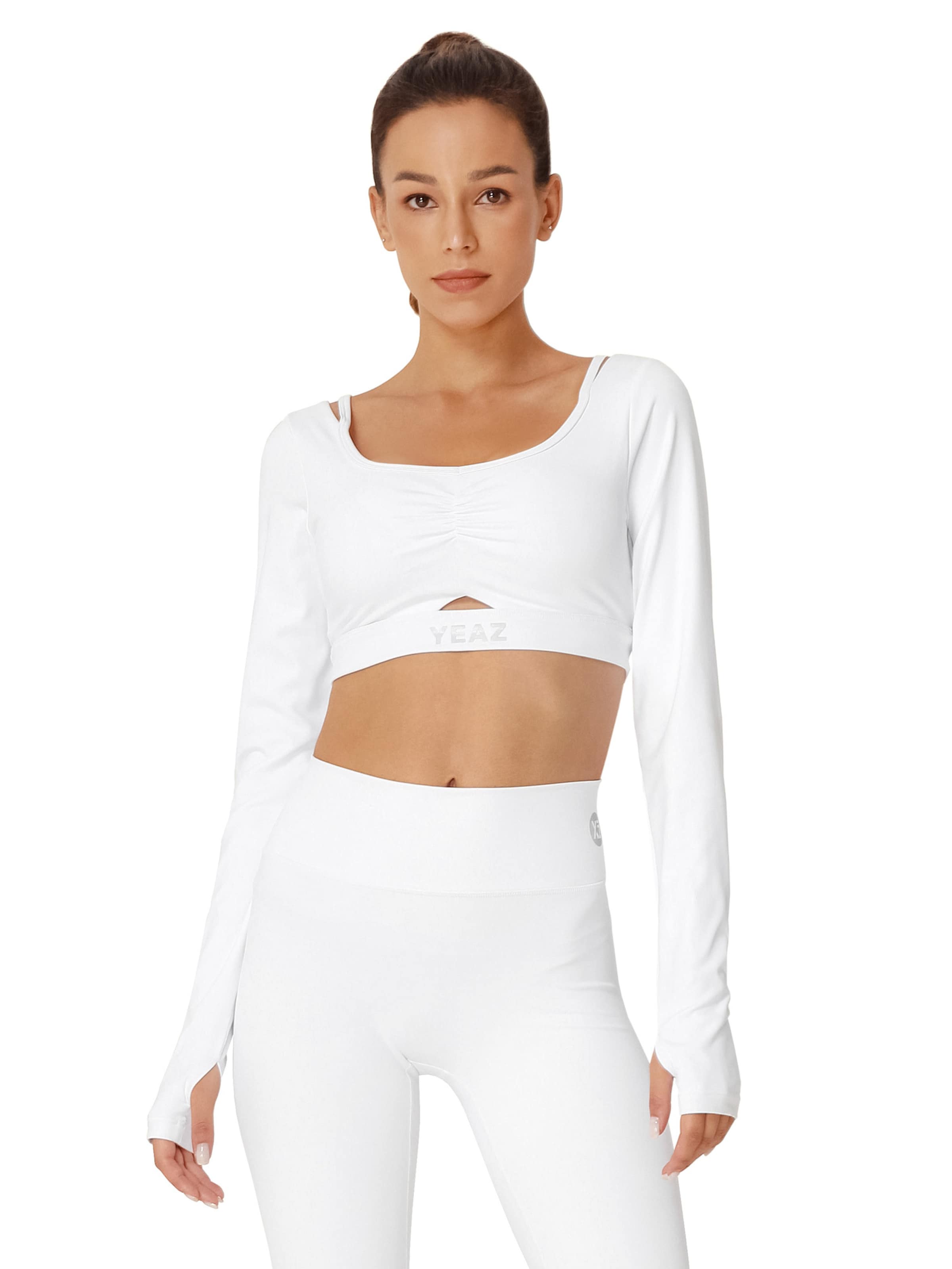 T-shirt fonctionnel 'Horizon' YEAZ en blanc : devant