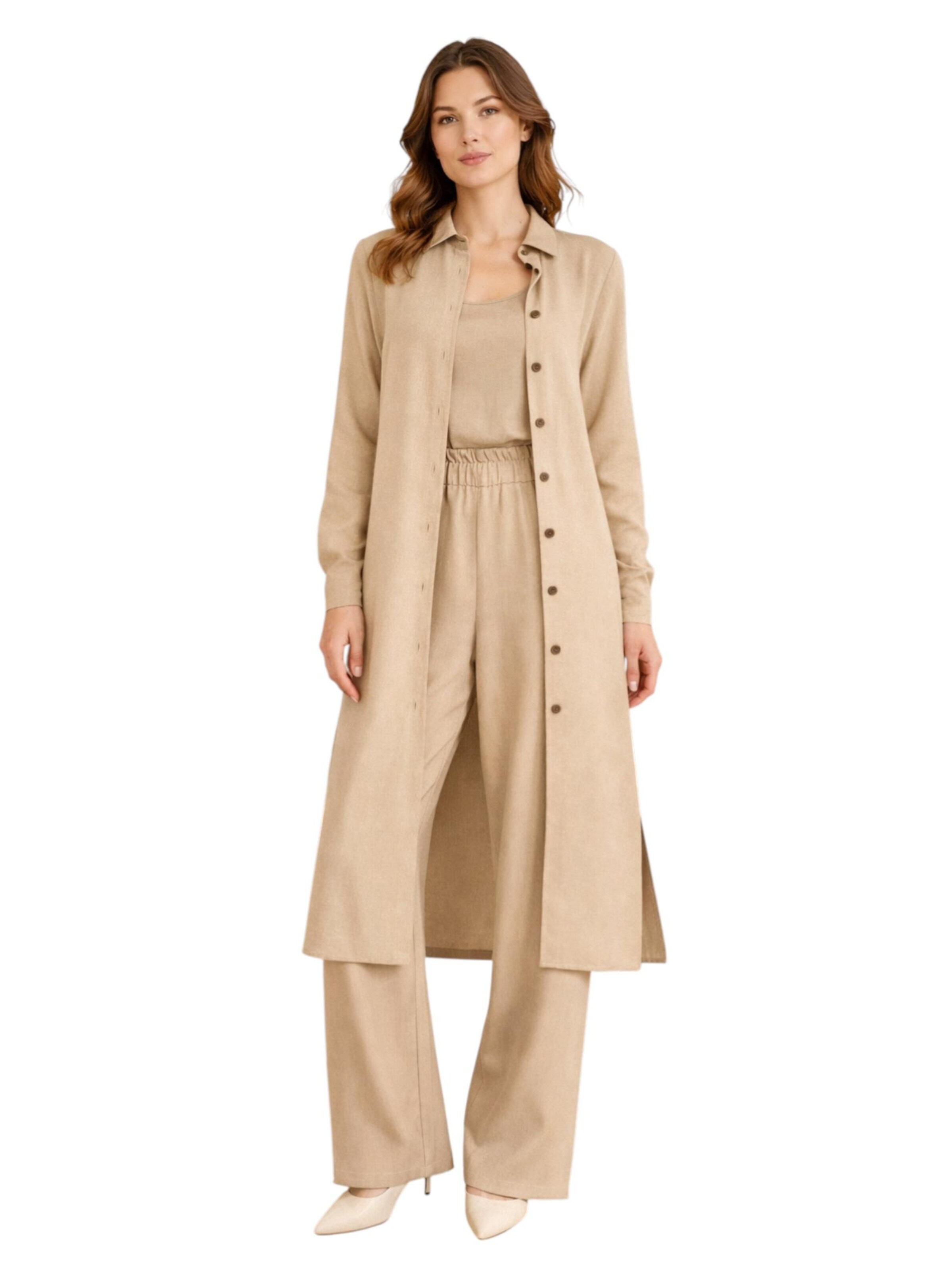 Tunique 'LeaLinen' fashionshowcase en beige