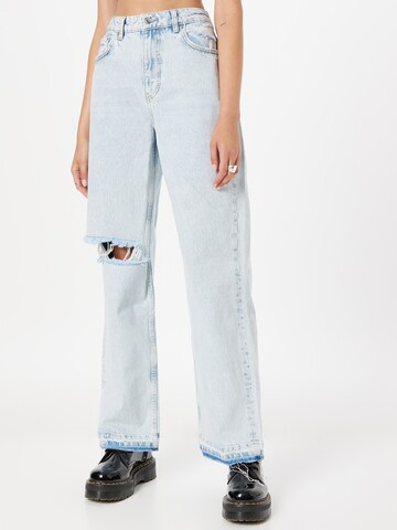 Gina Tricot Wide leg Jeans in Blauw: voorkant